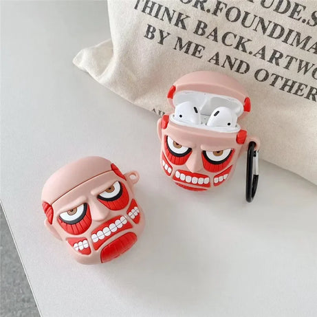 For Airpods Case Cute 3D Anime Attack on Titan Protection Silicone Cover for Apple Airpods 1 2 3 Pro