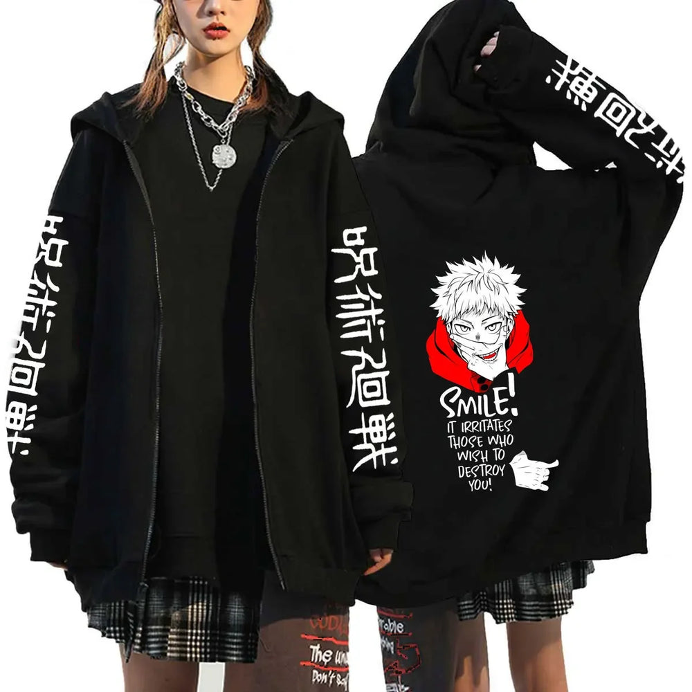 Jujutsu Kaisen Yuji Itadori & Ryomen Sukuna Cosplay Zip-Up Hoodie – Harajuku Fashion 8