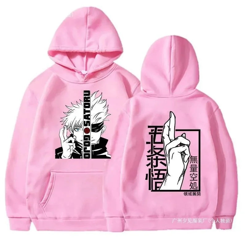 Anime Jujutsu Kaisen Gojo Satoru Graphic Hoodie – Unisex Pullover Sweatshirt 8