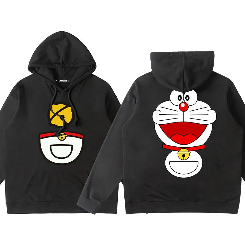 Doraemon Anime Hoodie – Cute Couple & Teen Pullover Jacket