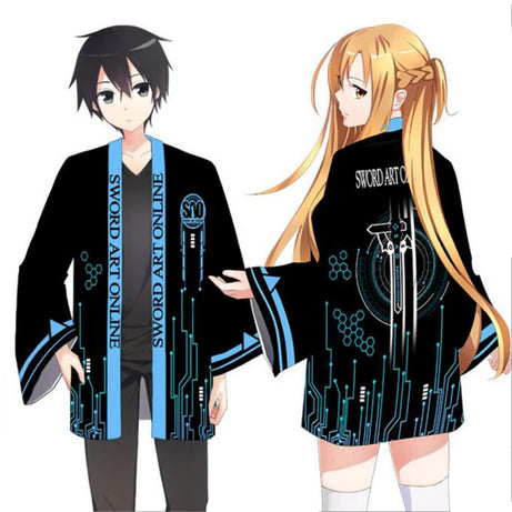 SAO Sword Art Online Kirito & Asuna Kimono Cosplay Costume