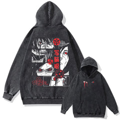 Anime Naruto Washed Vintage Graphic Hoodie – Men Streetwear Harajuku Sweatshirt