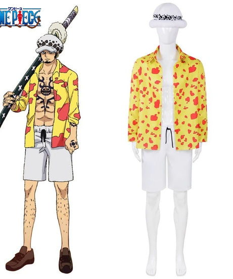 One Piece Film Red Trafalgar Law Cosplay Costume - Anime Shirt & Pants Set for Men, Halloween Party Cosplay Suit Holiday