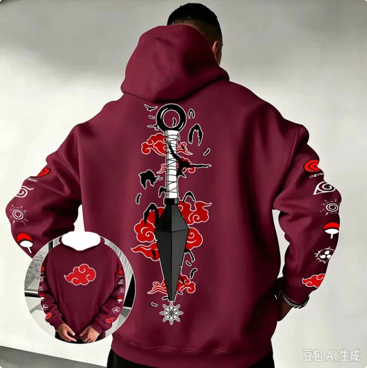 Naruto Akatsuki Kunai Hoodie – 2026 Japanese Anime Y2K Casual Sportswear Sweatshirt 5