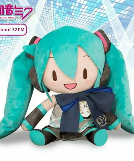 32Cm Kawaii Hatsune Miku Plush Doll Anime New Bow Miku Preciality Plush Pillow Sofa Ornaments Room Decoration Birthday Present