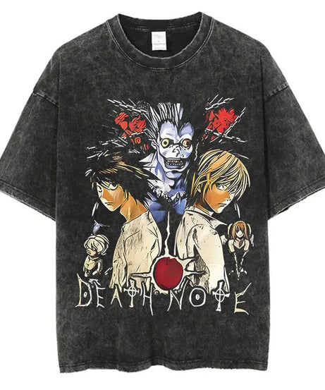 Death Note Oversized Vintage T-Shirt – Anime Streetwear Summer Cotton Tee