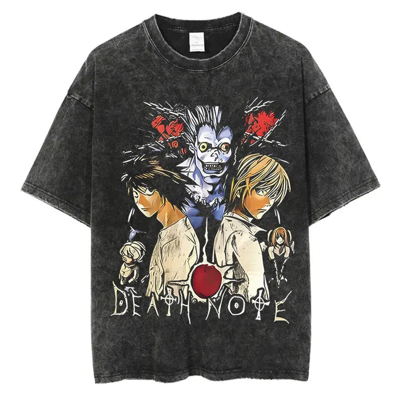 Death Note Oversized Vintage T-Shirt – Anime Streetwear Summer Cotton Tee