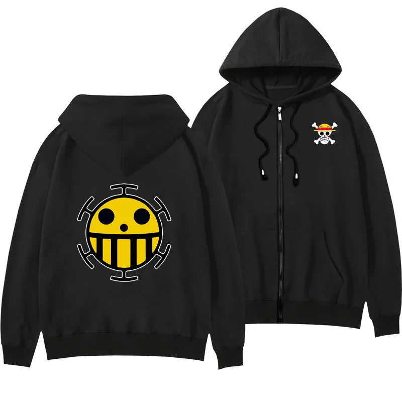 One Piece Anime Women Zip Up Hoodie Jacket Spring Autumn 2New Fashion Mens Sweatshirt Couple Promozed Clothes Coats
