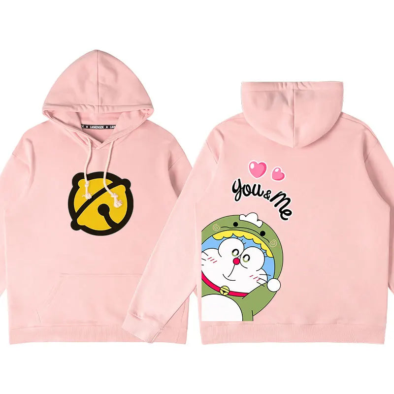 Doraemon Anime Hoodie – Cute Couple & Teen Pullover Jacket