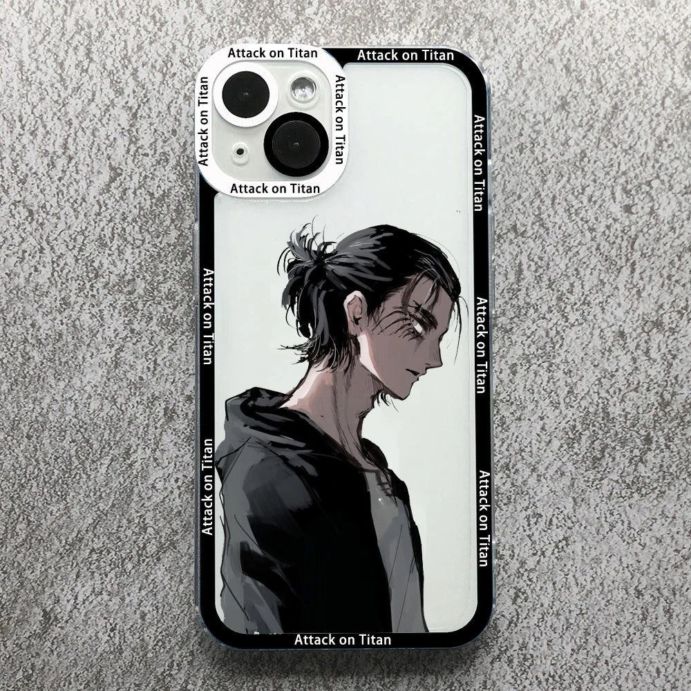 Anime Attack On Titan Phone Case For iPhone 17 16 15 14 13 12 11 Pro Max 17AIR 16Plus Clear Angel eyes Soft Silicone bumper Case