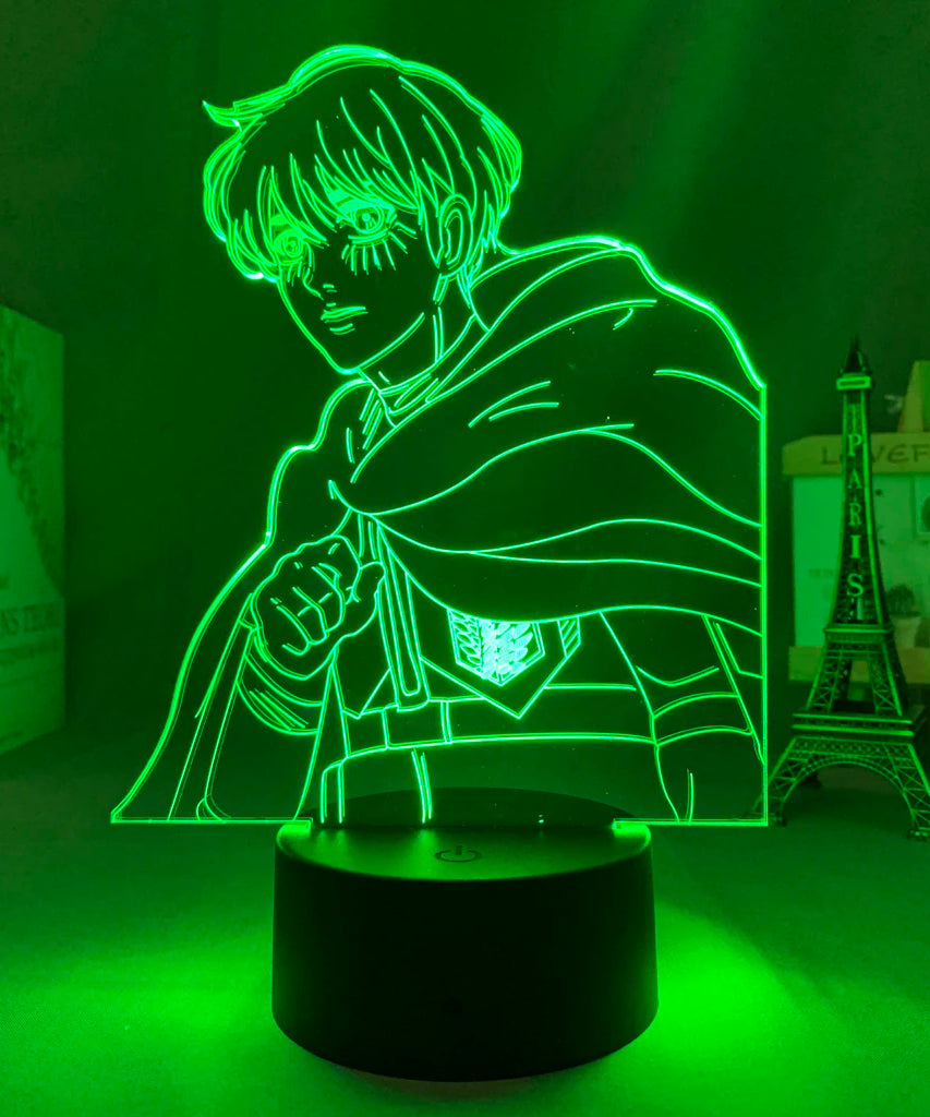 Anime 3D Lamp Attack on Titan Acrylic Luminous Stand Mikasa Ackerman Eren Yeager Action Figure For Kids Children Gifts