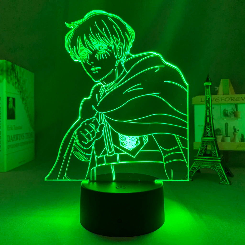 Anime 3D Lamp Attack on Titan Acrylic Luminous Stand Mikasa Ackerman Eren Yeager Action Figure For Kids Children Gifts