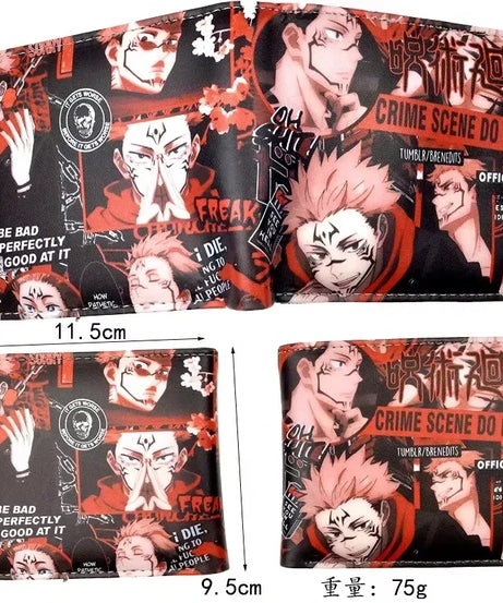 Anime Jujutsu Kaisen Gojo Satoru Bifold Short Men's Wallets Card Holders Purse