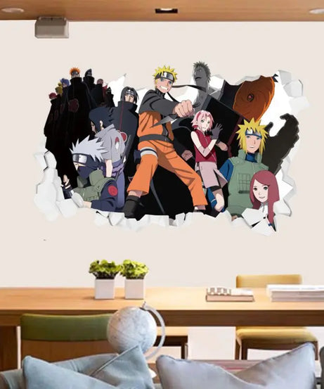 Naruto 3D Stereoscopic Wall Sticker Personality Naruto Student Dormitory Poster Wallpaper Self Adhesive Interior Decoration