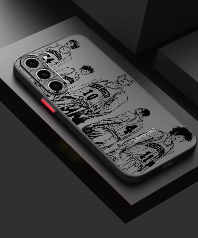Slam Dunk Popular Anime Art Frosted Translucent For Samsung Galaxy S24 S23 S22 S21 S20 FE S10 S9 S8 Plus Ultra Pro 5G Matte