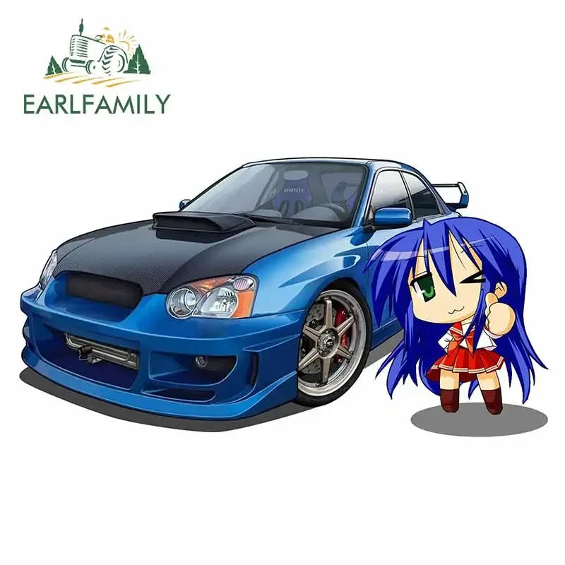EARLFAMILY 13cm For ILLEGALSTREET X ANIME Window Fine Decal Sunscreen Car Sticker Anime Car Accessories Decoration