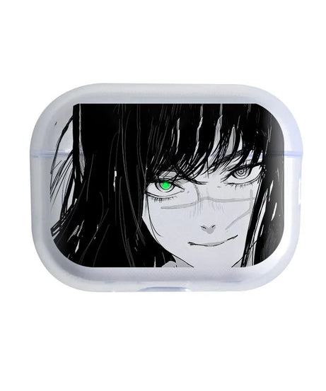 Cool M-Makima Chainsaw Man  Case Soft silicone TPU Case For AirPods 4 Pro 1 2 3 Clear Transparent Bluetooth Earphone Case