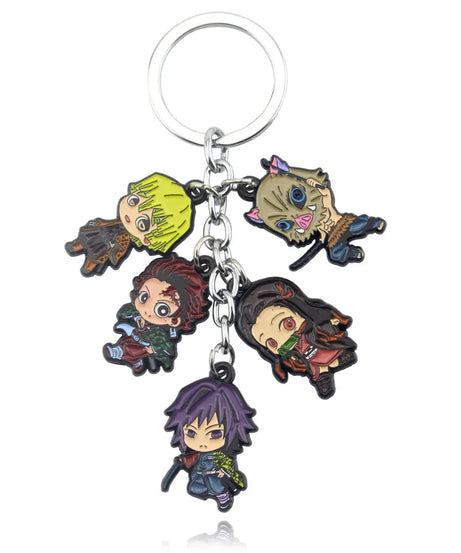 Anime Demon Slayer Keychain Kamado Tanjirou Acrylic Fashion Trend Key Ring For Earring For Women Men Gift Decoration Car Jewelry