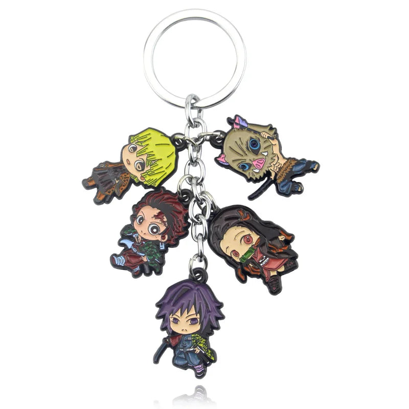 Anime Demon Slayer Keychain Kamado Tanjirou Acrylic Fashion Trend Key Ring For Earring For Women Men Gift Decoration Car Jewelry