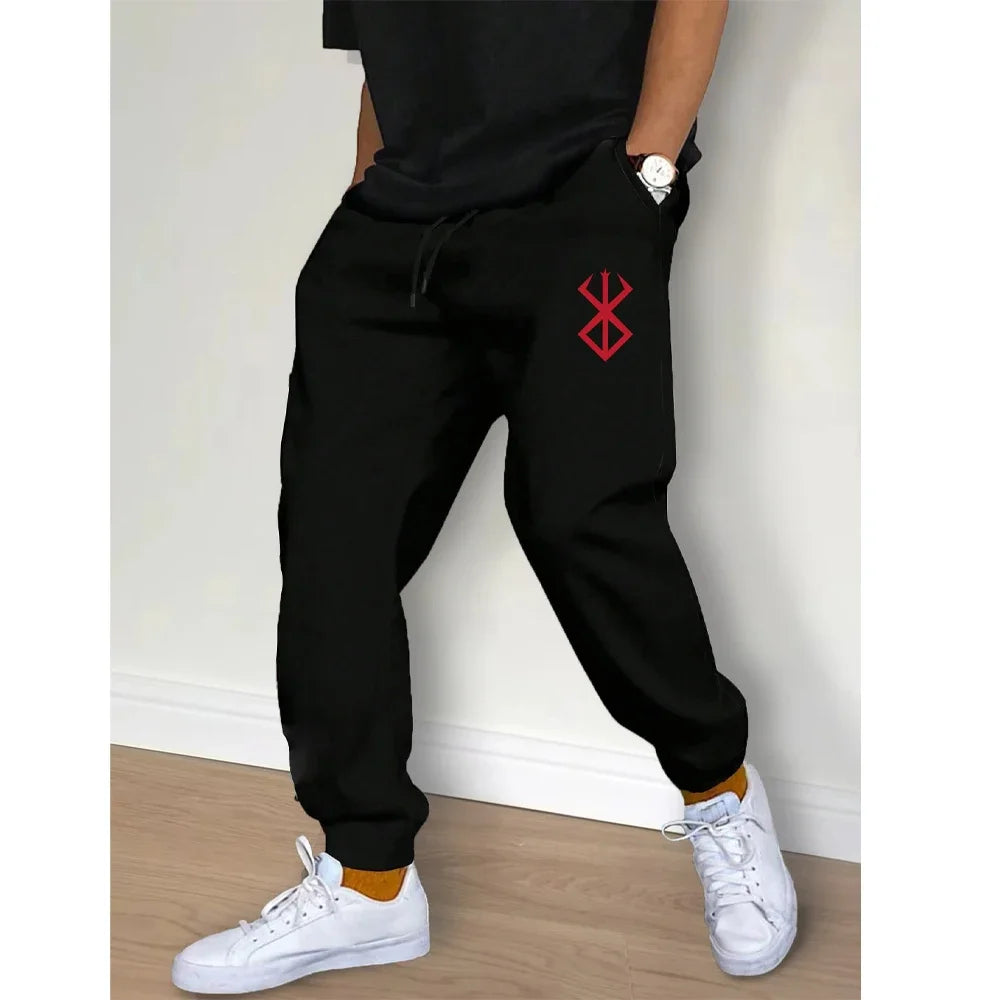 Men's Fashion Pants Spring Autumn Fleece Casual Sweatpants Sports Joggers Workout Gym Fitness Trousers Women Loose Men Clothing