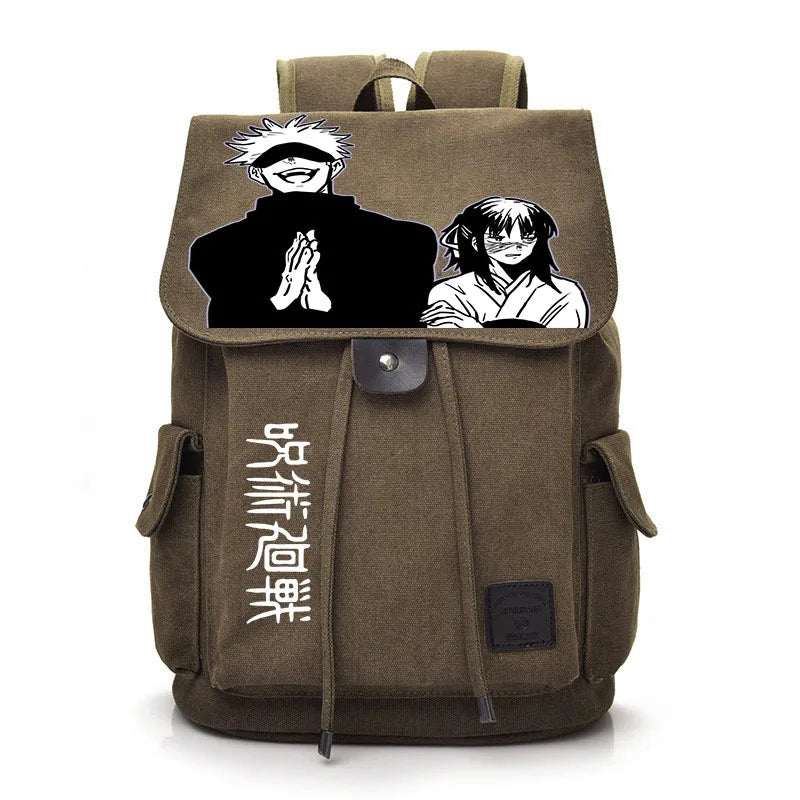 Jujutsu Kaisen Anime Backpack Cosplay Gojo Unisex Students School Bag Large Capacity Bookbag Laptop Travel Rucksack Outdoor Bag