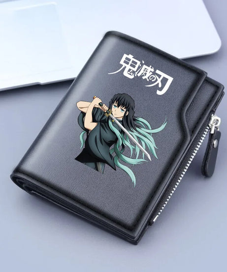 Demon Slayer Wallet Anime Coin Purse Men Credit Card Holder Boy Student Fashion Short Trifold Money Key Storage Pouch