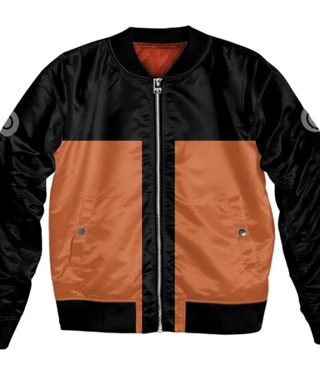 Plus Size Anime Bomber Jacket for Men - One Piece Naruto Dragon Ball Themed Military Aviator Coat, Cosplay Winter Outerwear Gift