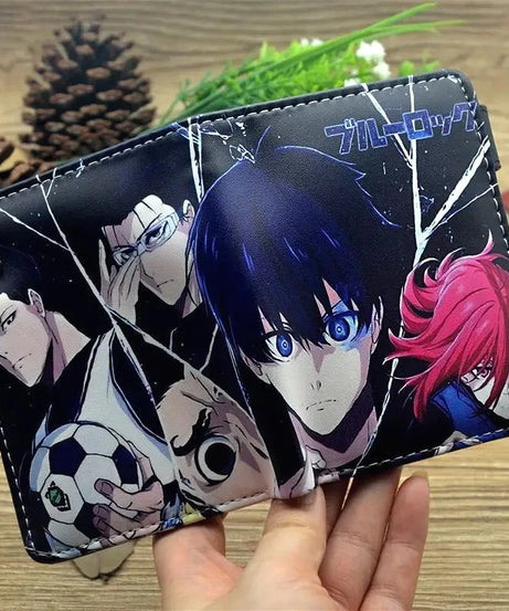 Anime Blue Lock Short Fold Over Wallet PU Leather Purse Nagi Seishiro Mikage Reo Isagi Yoichi