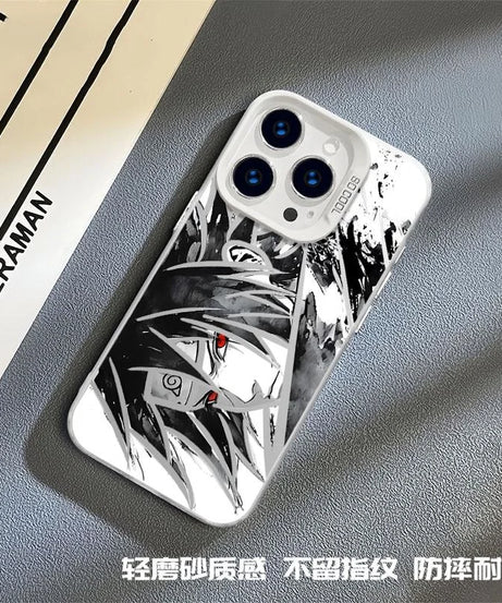 Naruto Anime Laser Case – Sasuke, Itachi & Kakashi 3D Shockproof iPhone 11–16 Pro Max