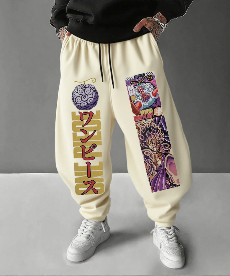 One Piece Luffy Men's Sweatpants Anime Print Joggers Trousers Streetwear Casual Pants Hip Hop Track Pants Autumn Winter Fashion