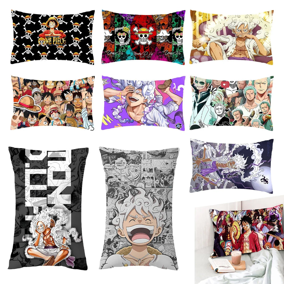 One Piece Luffy Zoro Cartoon Print Pillowcase