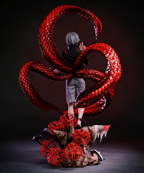 35cm Tokyo Ghoul GK Ken Kaneki White Hair 4 Kagune Action Figure Double Head Statue Collectible Anime Model Toy Desk Decor Gift