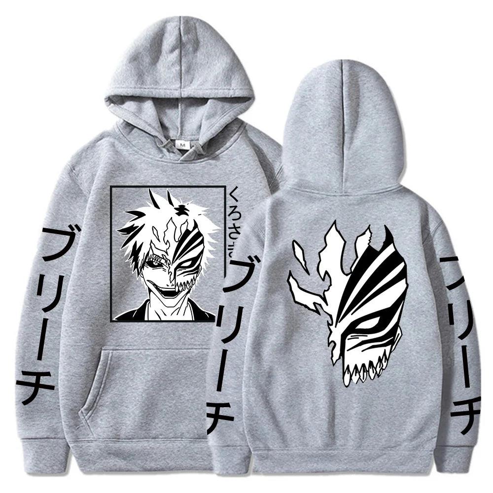 Bleach Ichigo Kurosaki Hollow Mask Graphic Hoodie – Gothic Harajuku Sweatshirt 3
