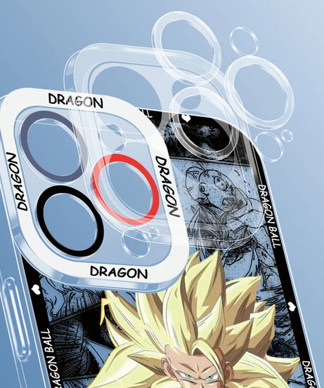 Goku & Vegeta Angel Eyes Case – Dragon Ball Transparent iPhone 7–15 Pro Max