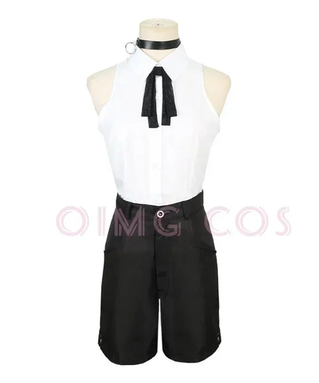 Reze Cosplay Costume Chainsaw Man Outfits Blue Suit Shirt Tie Short  Neck Ring Women Anime Uniform Halloween