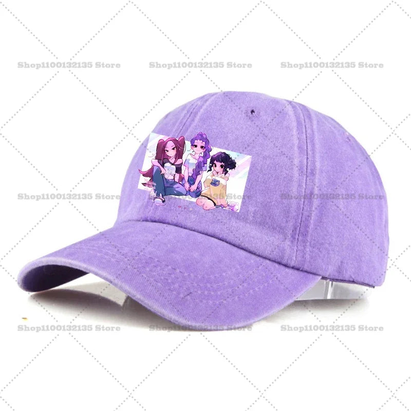 Kpop Demon Hunteres Baseball Cap for Girls Boys Summer Adjustable Sun Hat Anime Cute Retro Sunbonnet Adult Women Headgear Gift