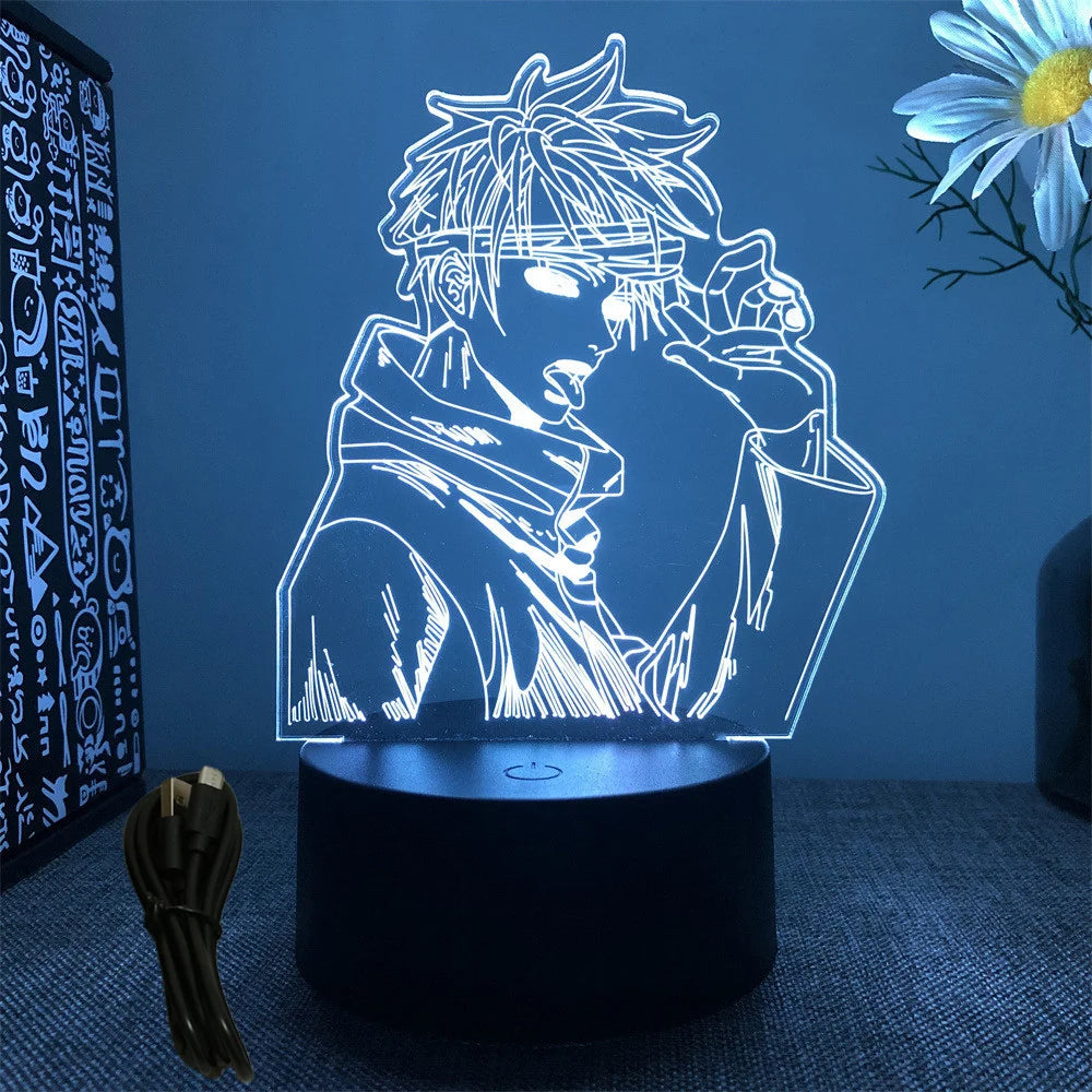 3D Anime Lamp Jujutsu Kaisen Led Night Light RGB Table Lamps Satoru Gojo Action Figure Kids Bedroom Desk Home Decor Friend
