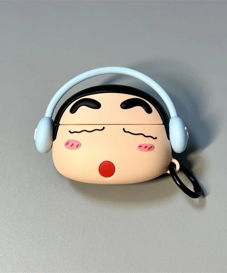 Crayon ShinChans Case for Apple AirPods 1 2 3 Airpod Pro3D Key Chain Wireless Earphone Bluetooth Headset Silicone Cover