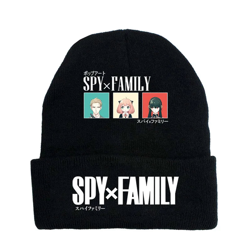 Spy x Family Knitted Beanie — Letter Print Warm Hat