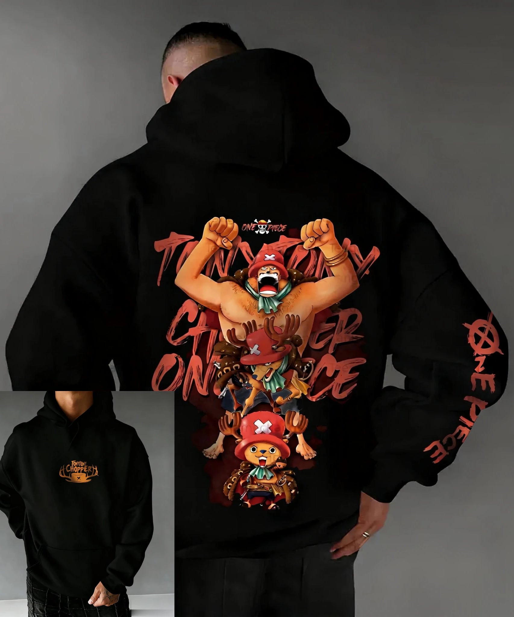 One Piece Chopper Graphic Pullover Hoodie Men Women New Autumn Winter Streetwear Oversized Casual Anime Print Hooded Sweatshirt