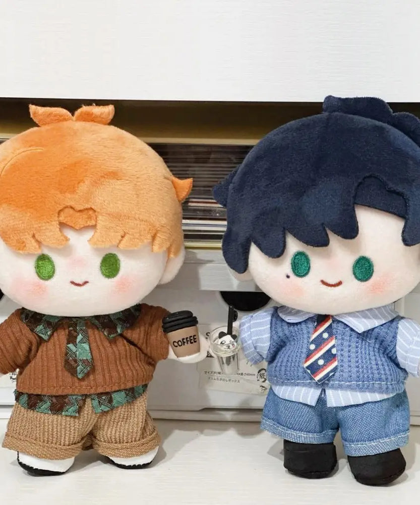 Creative 10cm Doll Clothes Blue Brown Playing House Doll Blouse Pants Suit Changing Dress Game Photo Prop Mini School Suit Gift