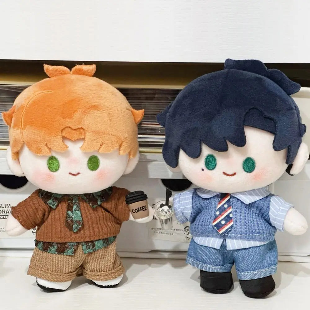 Creative 10cm Doll Clothes Blue Brown Playing House Doll Blouse Pants Suit Changing Dress Game Photo Prop Mini School Suit Gift