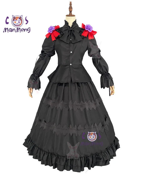 Tokisaki Kurumi Anime Date a Live Cosplay Nightmare Costume Carnival Halloween Black Gothic Long Lolita Dress Prop Woman Set