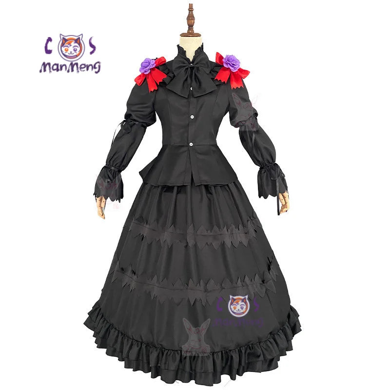Tokisaki Kurumi Anime Date a Live Cosplay Nightmare Costume Carnival Halloween Black Gothic Long Lolita Dress Prop Woman Set