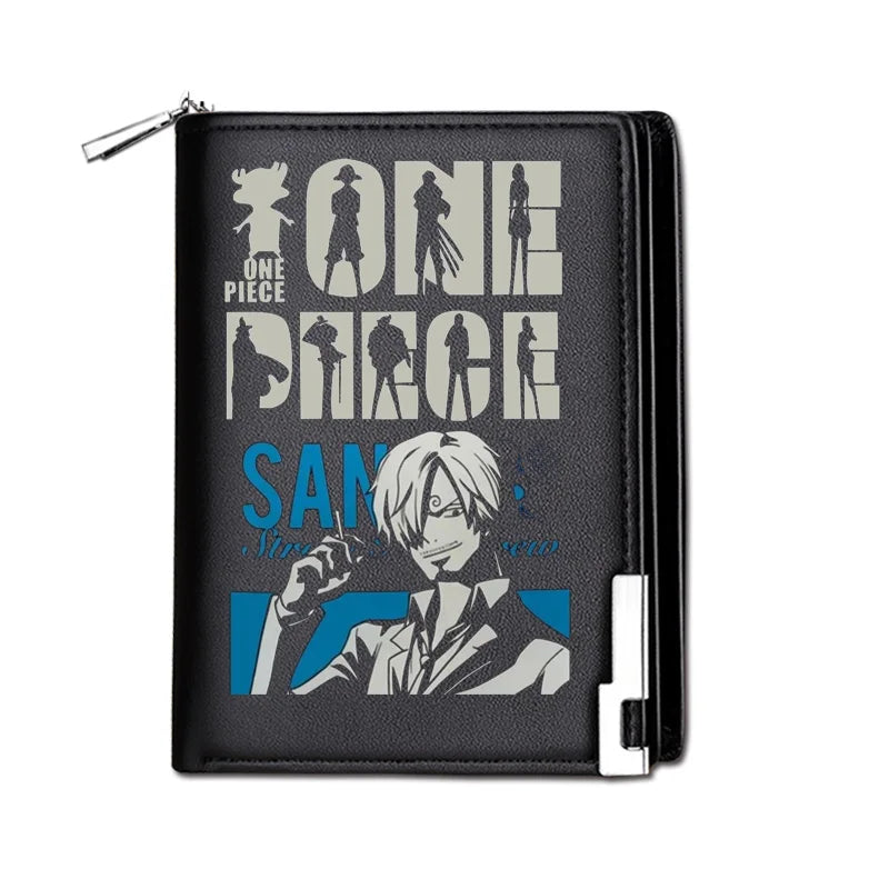 One Piece Luffy Ace Anime Peripheral Zipper PU Wallet Handsome Personality Boy Print Coin Purse Short Card Pack Gift Wholesale