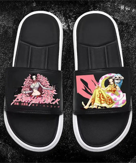 One Piece Anime Luffy Zoro Nami  Pattern New Slippers Men and Women Fashionable Flat Outdoor Comfortable Sandals Gift