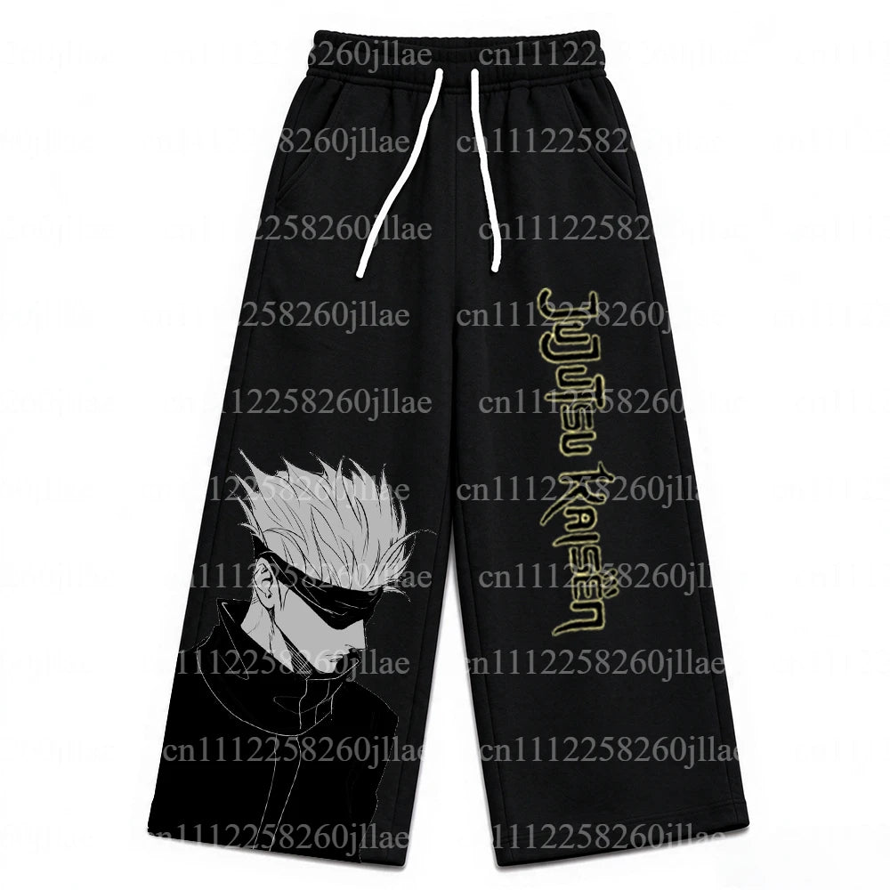 Jujutsu Kaisen Gojo Satoru Graphic Fleece Sweatpants Harajuku Anime Joggers 7
