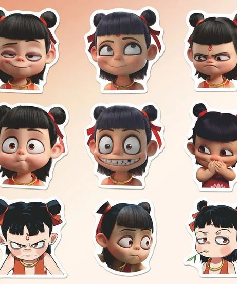 Nezha: The Devil Child's Sea Emoji Package Personality Sticker Cute Diy Waterproof Sticker Holiday Gift Kids toys