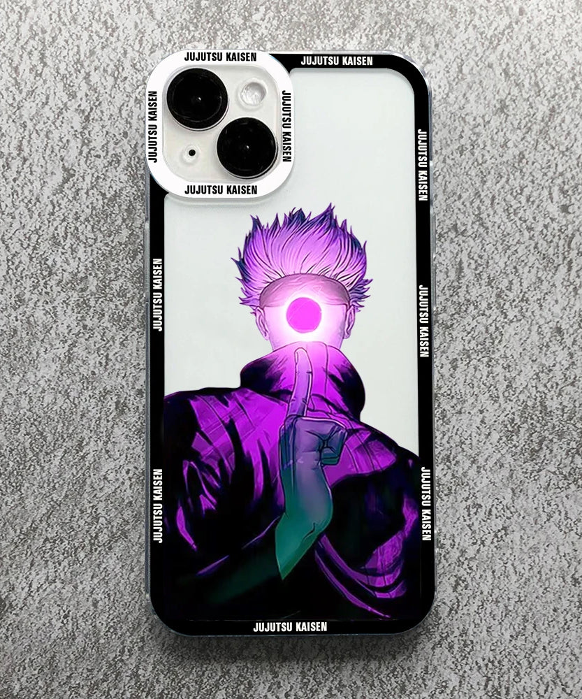 Gojo Satoru Clear Soft Case – Jujutsu Kaisen iPhone 11–16 Pro Max & Plus