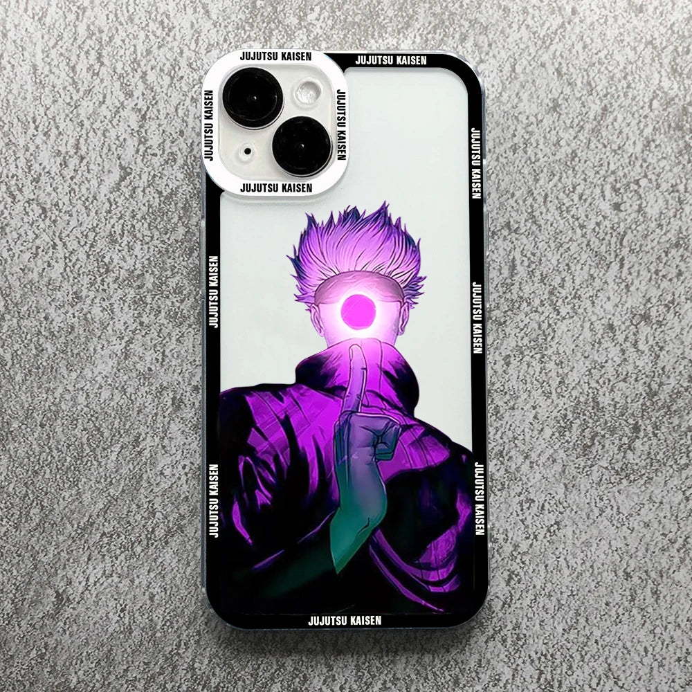 Gojo Satoru Clear Soft Case – Jujutsu Kaisen iPhone 11–16 Pro Max & Plus